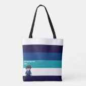 Tote Bag Dites à votre chien que j'ai dit Bonjour Bleu Bleu (Dos)