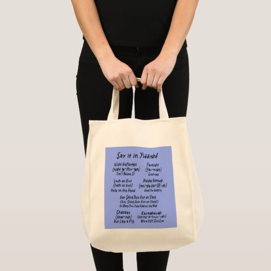 Tote Bag Dites-le dans le bleu Yiddish (Devant (produit))