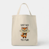 Tote Bag Dites non à Fur - Triste Fox (Dos)