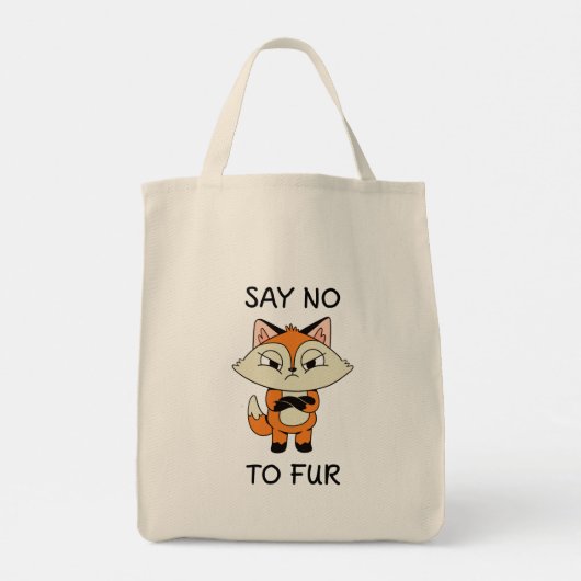 Tote Bag Dites non à Fur - Triste Fox (Dos)