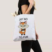 Tote Bag Dites non à Fur - Triste Fox (De près)