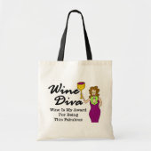 Tote Bag Diva de vin "fabuleuse " (Devant)