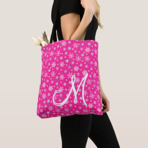 Tote Bag Diverses formes Flammes de neige rose rose chaud M
