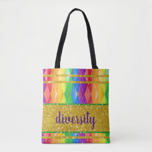 Tote Bag diversité parties scintillant arc-en-ciel gay prid