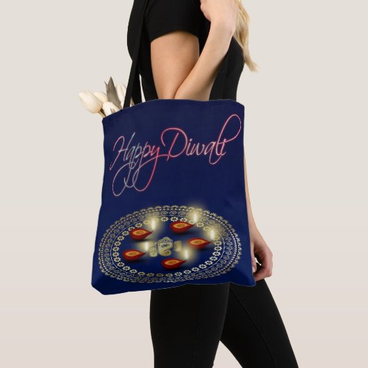 Tote Bag Diwali heureux Ganesha Rangoli - tout plus de - (De près)
