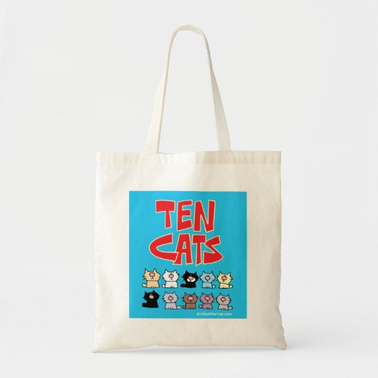 Tote Bag Dix chats - tous ensemble maintenant ! (Devant)