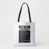 Tote Bag Dix Commandements Bible Verse Chrétien Religieux (Devant)