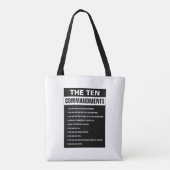 Tote Bag Dix Commandements Bible Verse Chrétien Religieux (Dos)