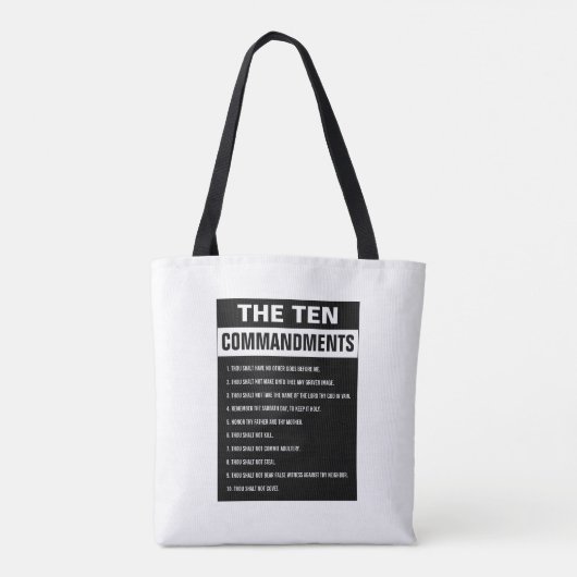 Tote Bag Dix Commandements Bible Verse Chrétien Religieux (Dos)