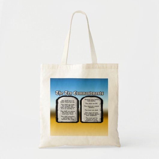 Tote Bag Dix commandements de la Sainte Bible, la loi de (Devant)