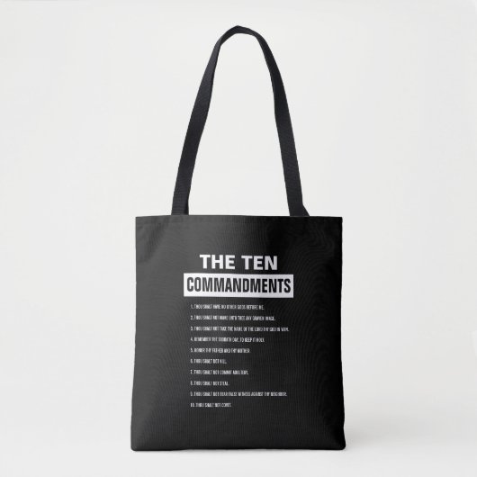 Tote Bag Dix Commandements La Bible Religieuse Chrétienne V (Devant)