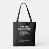 Tote Bag Dix Commandements La Bible Religieuse Chrétienne V (Dos)