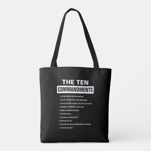 Tote Bag Dix Commandements La Bible Religieuse Chrétienne V (Dos)