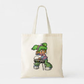 Tote Bag DJ Girl avec cheveux verts et casques (Dos)