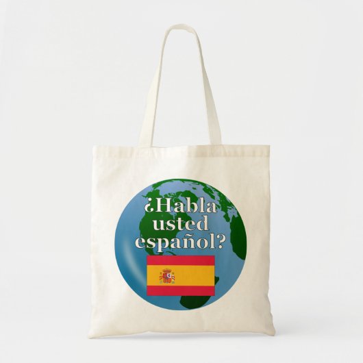 Tote Bag Do you speak Spanish ? Flag & globe (Devant)