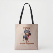 Tote Bag Doberman - Ajouter le nom du chien, modifier le te (Devant)