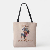 Tote Bag Doberman - Ajouter le nom du chien, modifier le te (Dos)