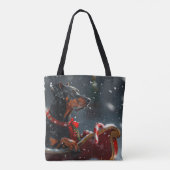Tote Bag Doberman Chien Fête de Noël (Dos)