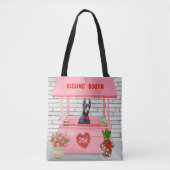Tote Bag Doberman Chien Valentine's Day Kissing Booth (Devant)