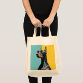 Tote Bag Doberman cool avec des lunettes de soleil (Devant (produit))