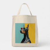 Tote Bag Doberman cool avec des lunettes de soleil (Dos)