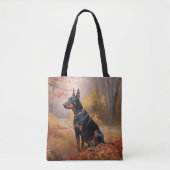 Tote Bag Doberman en automne Feuilles automne Inspire (Devant)