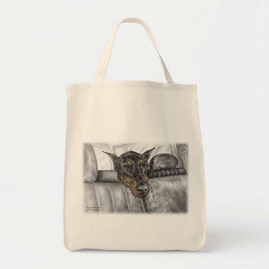 Tote Bag Doberman en voiture (Devant)