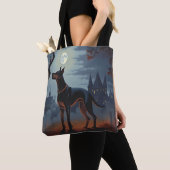 Tote Bag Doberman Halloween Épouvantable (De près)