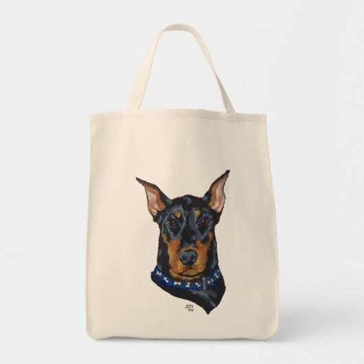 Tote Bag Doberman noir Pinscher (Devant)
