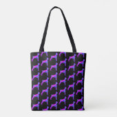 Tote Bag Doberman Pinscher Chien rose bleu Silhouette perso (Dos)