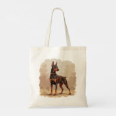 Tote Bag Dobermann Pinscher Chien Brun Rouille Rouge (Dos)