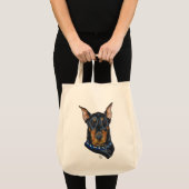 Tote Bag Dobermann Pinscher noir (Devant (produit))