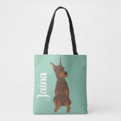 Tote Bag Dobermann Pinscher rouge (Devant)