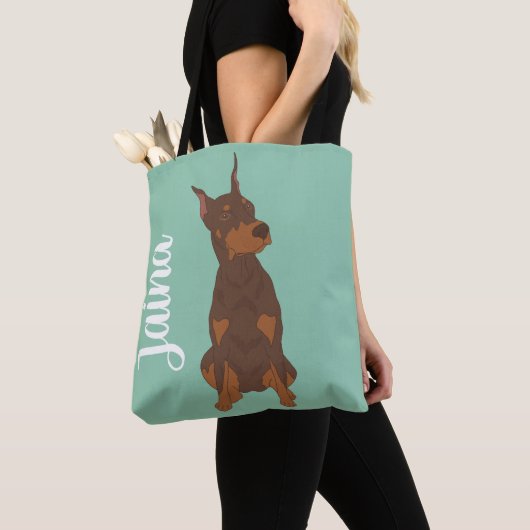 Tote Bag Dobermann Pinscher rouge (De près)