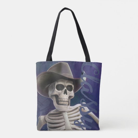 Tote Bag Doc Bones IS Sassy!, Cowboy Skeleton (Dos)