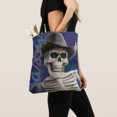 Tote Bag Doc Bones IS Sassy!, Cowboy Skeleton (De près)