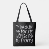 Tote Bag Docteur PhD MD PsyD Diplôme Féministe Don EdD (Dos)