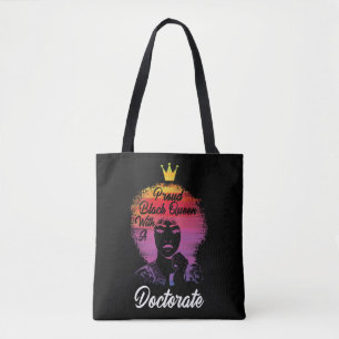 Tote Bag Doctorat de doctorat de la Reine-Noire fière de r