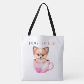 Tote Bag Dog Coffee (Voorkant)
