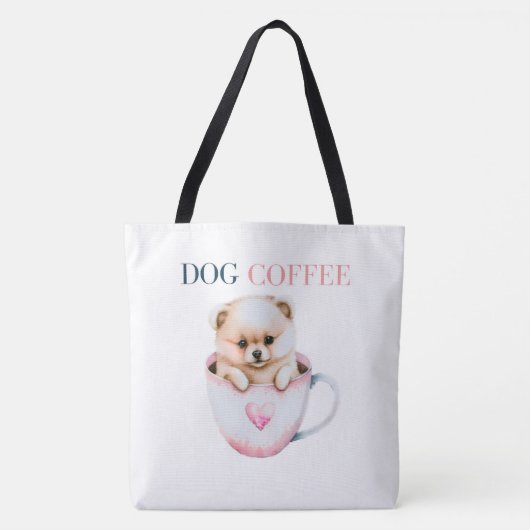 Tote Bag Dog Coffee (Devant)
