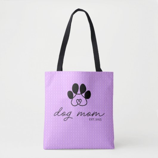 Tote Bag dog mom customizable lilac (Devant)