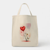 Tote Bag Dog Pink Hearts (Achterkant)