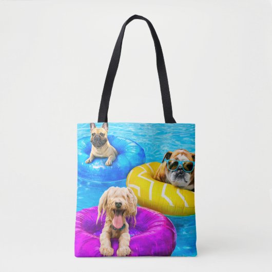 Tote Bag Dog Pool Party (Devant)