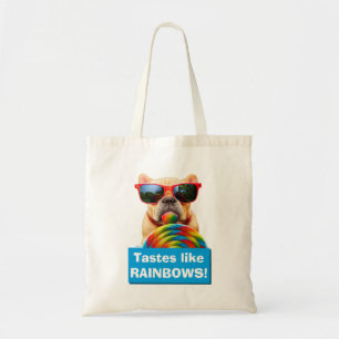 Tote Bag Dog With Big Lollipop