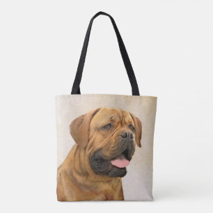 Tote Bag Dogue de Bordeaux Peinture - Cute Original Dog Art