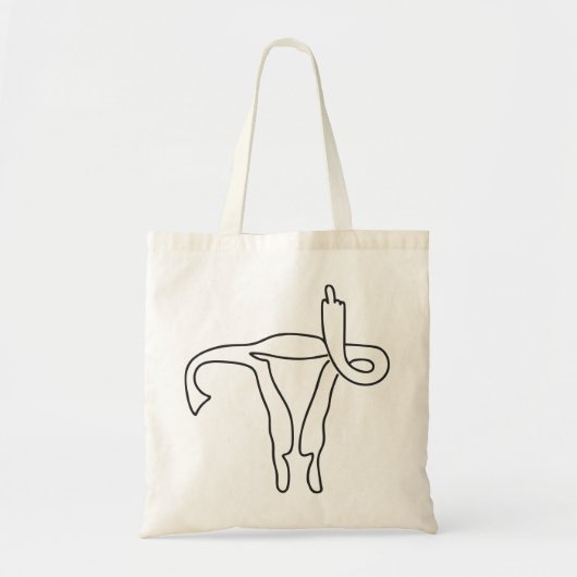 TOTE BAG DOIGT MOYEN UTERUS PERSONNALISABLE AJOUTER UNE PHR (Devant)