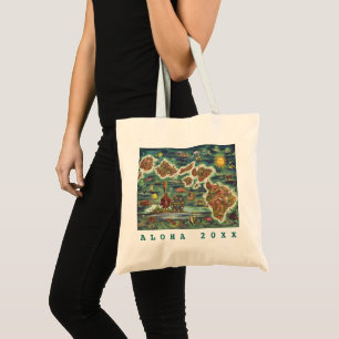 Tote Bag Dole Map of Hawaii 1950 Voyage / Année