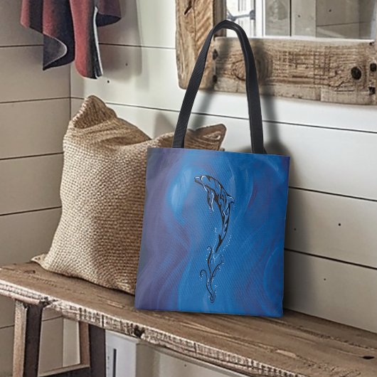 Tote Bag Dolphine bleue