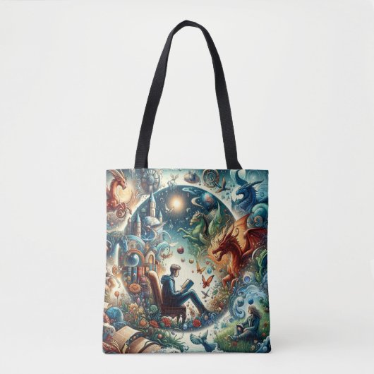 Tote Bag Domaine de l'imagination : Livres d'Imaginaire (Devant)