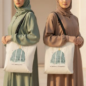 Tote Bag Dôme vert de la mosquée an-Nabi, triptyque à l'aqu